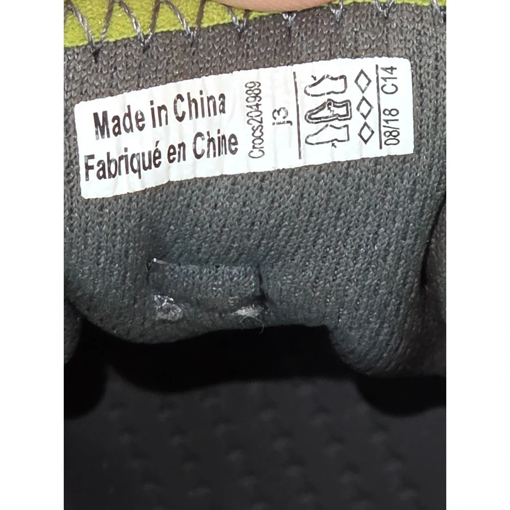 Kids Crocs Water Shoes Sandals Gray Lime‎ Green Size J3 Clogs